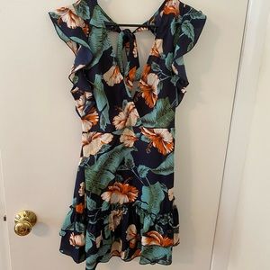 Shein tropical floral print mini dress